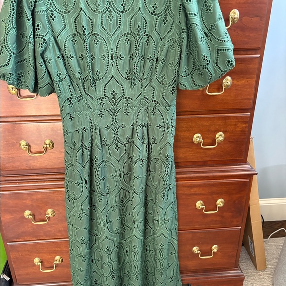 Tuckernuck Olive Green Eyelet Midi Dress - Picture 2 of 4